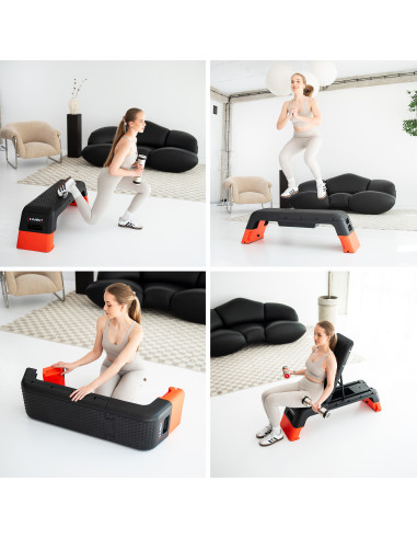 ПРОФЕСИОНАЛНА АЕРОБНА СТЪПКА ДЪСКА С ФУНКЦИЯ ЛЕЖКА КОМЕРСИАЛЕН HMS