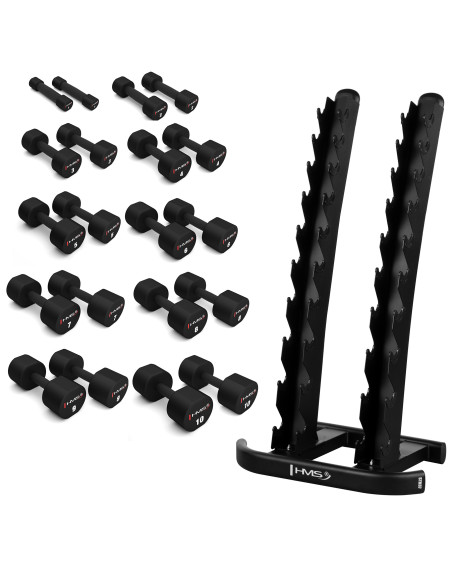 ПОЛИУРЕТАНОВИ ГЪРИ HPT 2 X 1–10 KG (110 KG) + СТОЙКА STR37 HMS