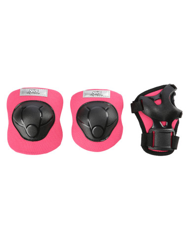 РОЗОВА КАСКА РАЗМЕР XS С ПРОТЕКТОРИ КОМПЛЕКТ NILS EXTREME