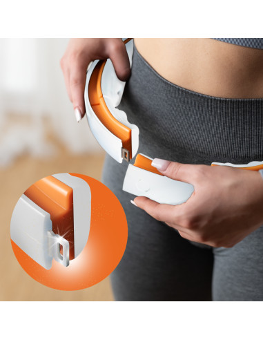 HULA HOOP БЯЛ/ПОРТОКАЛОВ С МАГНИТИ, TPE NOBS, ТЕГЛО И БРОЯЧ HMS