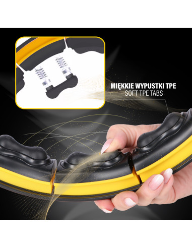 HULA HOOP ЧЕРЕН/ЖЪЛТ С МАГНИТИ, TPE NOBS, ТЕГЛО И БРОЯЧ HMS