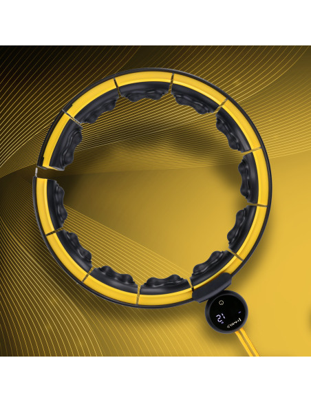 HULA HOOP ЧЕРЕН/ЖЪЛТ С МАГНИТИ, TPE NOBS, ТЕГЛО И БРОЯЧ HMS