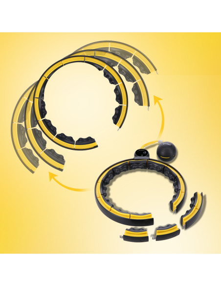 HULA HOOP ЧЕРЕН/ЖЪЛТ С МАГНИТИ, TPE NOBS, ТЕГЛО И БРОЯЧ HMS