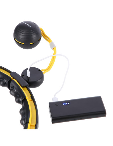 HULA HOOP ЧЕРЕН/ЖЪЛТ С МАГНИТИ, TPE NOBS, ТЕГЛО И БРОЯЧ HMS