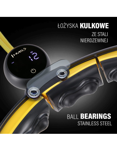 HULA HOOP ЧЕРЕН/ЖЪЛТ С МАГНИТИ, TPE NOBS, ТЕГЛО И БРОЯЧ HMS