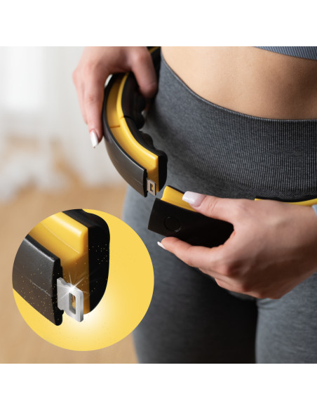 HULA HOOP ЧЕРЕН/ЖЪЛТ С МАГНИТИ, TPE NOBS, ТЕГЛО И БРОЯЧ HMS