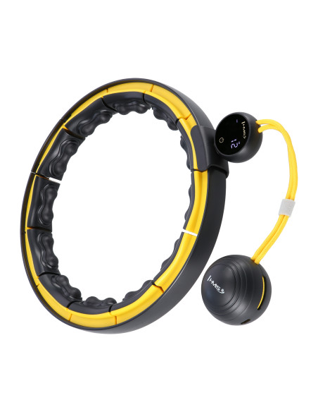 HULA HOOP ЧЕРЕН/ЖЪЛТ С МАГНИТИ, TPE NOBS, ТЕГЛО И БРОЯЧ HMS