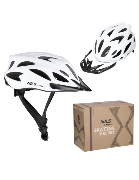 КАСКА БЯЛА РАЗМЕР M (51-60CM) NILS EXTREME