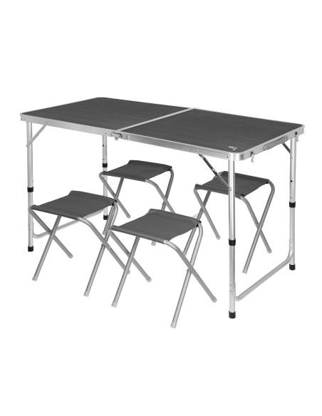 КОМПЛЕКТ МАСА И СТОЛОВЕ ТЪМНО СИВ NILS CAMP