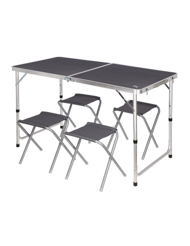 КОМПЛЕКТ МАСА И СТОЛОВЕ ТЪМНО СИВ NILS CAMP