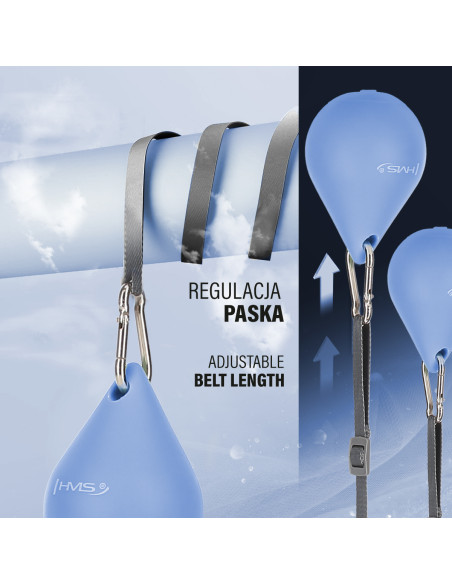 HULA HOOP MAGNETIC BLUE HHM15 С ТЕЖЕСТ + БРОЯЧ HMS + ОПОРА ЗА ТАЛИЯ BR163 ЧЕРЕН ПЛЮЗ РАЗМЕР