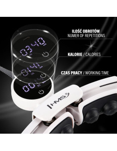 HULA HOOP МАГНИТЕН БЯЛ HHM16 С ТЕЖЕСТ + БРОЯЧ HMS + ОПОРА ЗА ТАЛИЯ BR163 ЧЕРЕН ПЛЮЗ РАЗМЕР 2