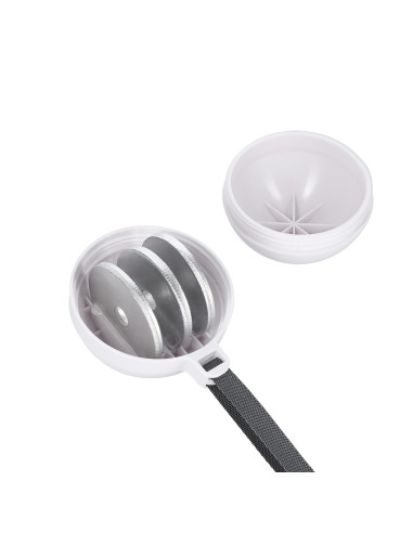 HULA HOOP МАГНИТЕН БЯЛ HHM16 С ТЕЖЕСТ + БРОЯЧ HMS + ОПОРА ЗА ТАЛИЯ BR163 ЧЕРЕН ПЛЮЗ РАЗМЕР