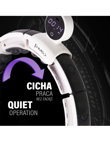 HULA HOOP МАГНИТЕН БЯЛ HHM16 С ТЕЖЕСТ + БРОЯЧ HMS + ОПОРА ЗА ТАЛИЯ BR163 ЧЕРЕН ПЛЮЗ РАЗМЕР