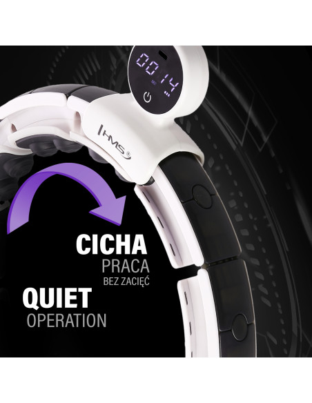 HULA HOOP МАГНИТЕН БЯЛ HHM16 С ТЕЖЕСТ + БРОЯЧ HMS + ОПОРА ЗА ТАЛИЯ BR163 ЧЕРЕН ПЛЮЗ РАЗМЕР