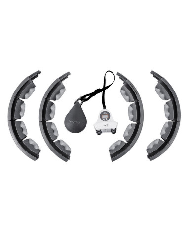 HULA HOOP HHW06 ЧЕРЕН С ГРАВИТАЦИОННА ТОПКА И БРОЯЧ HMS + ОПОРА ЗА ТАЛИЯ BR163 ЧЕРЕН ПЛЮЗ РАЗМЕР