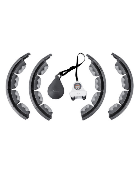 HULA HOOP HHW06 ЧЕРЕН С ГРАВИТАЦИОННА ТОПКА И БРОЯЧ HMS + ОПОРА ЗА ТАЛИЯ BR163 ЧЕРЕН ПЛЮЗ РАЗМЕР