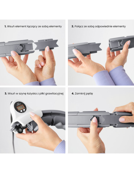 HULA HOOP HHW06 ЧЕРЕН С ГРАВИТАЦИОННА ТОПКА И БРОЯЧ HMS + ОПОРА ЗА ТАЛИЯ BR163 ЧЕРЕН ПЛЮЗ РАЗМЕР