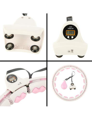 HULA HOOP HHW06 РОЗОВ С ГРАВИТАЦИОННА ТОПКА И БРОЯЧ HMS + ОПОРА ЗА ТАЛИЯ BR163 ЧЕРЕН ПЛЮЗ РАЗМЕР