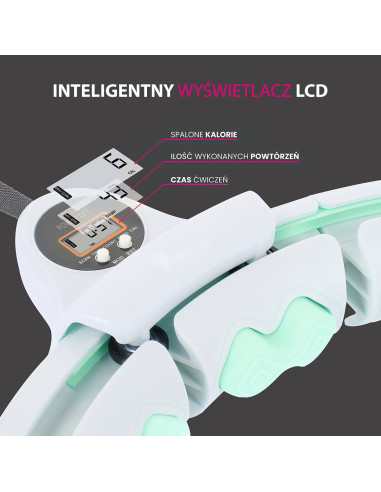 HULA HOOP HHW06 ЗЕЛЕН С ГРАВИТАЦИОННА ТОПКА И БРОЯЧ HMS + ОПОРА ЗА ТАЛИЯ BR163 ЧЕРЕН ПЛЮЗ РАЗМЕР