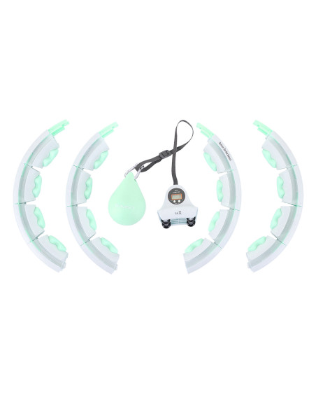HULA HOOP HHW06 ЗЕЛЕН С ГРАВИТАЦИОННА ТОПКА И БРОЯЧ HMS + ОПОРА ЗА ТАЛИЯ BR163 ЧЕРЕН ПЛЮЗ РАЗМЕР