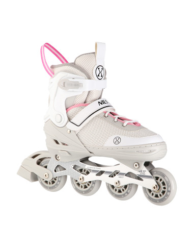 2-В-1 СИВО-РОЗОВ РАЗМЕР S(29-33) КЪНКИ СЪС СМЕНЯЕМО ХОКЕЙНО ОСТРИЕ NILS EXTREME