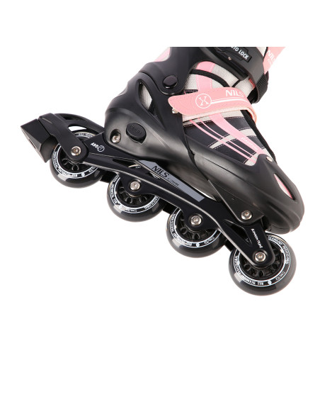 РОЗОВО-БЕЛИ РОЗОВО-БЕЛИ КЪНКИ 2 В 1 РАЗМЕР M (35-38) СЪС СМЕНЯЕМО ХОКЕЙНО ОСТРИЕ NILS EXTREME