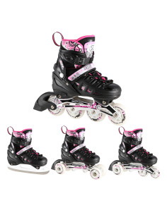 4-В-1 РОЗОВ LED КЪНКИ РАЗМЕР S(31-34) СЪС СМЕНЯЕМО ХОКЕЙНО ОСТРИЕ NILS EXTREME