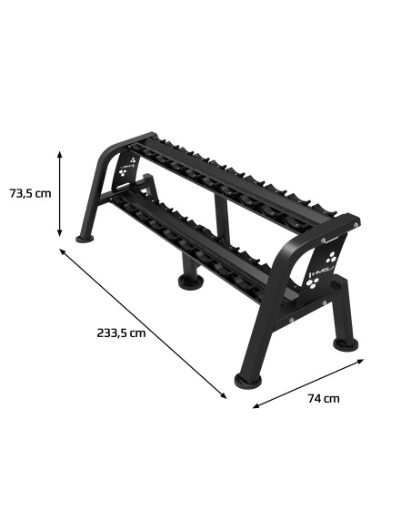 Стойка за дъмбели с две нива, 10 чифта търговски HMS