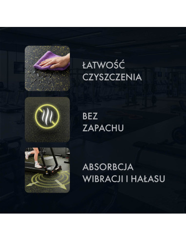 ГУМЕНА ПОДЛОЖКА ЗА ФИТНЕС ОБОРУДВАНЕ ЧЕРНО/ЖЪЛТО ВТОРИ ИЗБОР