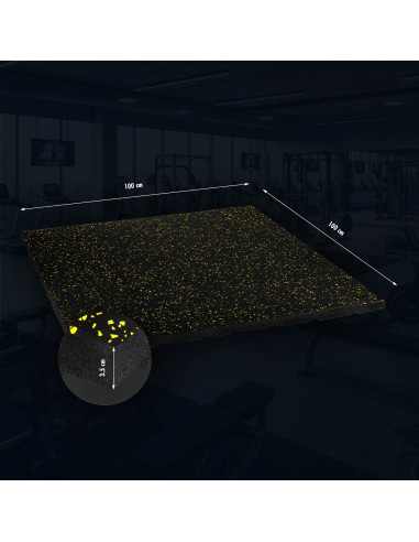 ГУМЕНА ПОДЛОЖКА ЗА ФИТНЕС ОБОРУДВАНЕ ЧЕРНО/ЖЪЛТО ВТОРИ ИЗБОР