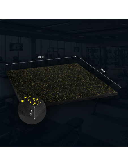 ГУМЕНА ПОДЛОЖКА ЗА ФИТНЕС ОБОРУДВАНЕ ЧЕРНО/ЖЪЛТО ВТОРИ ИЗБОР