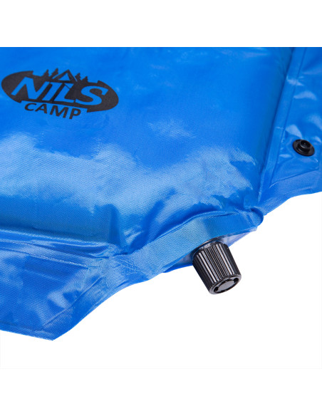 СИНЯ САМОНАДУВАЩА ПОСТИЛКА С ВЪЗГЛАВНИЦАТА NILS CAMP
