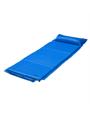 СИНЯ САМОНАДУВАЩА ПОСТИЛКА С ВЪЗГЛАВНИЦАТА NILS CAMP