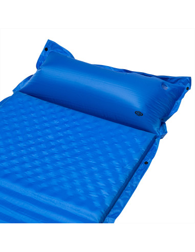 СИНЯ САМОНАДУВАЩА ПОСТИЛКА С ВЪЗГЛАВНИЦАТА NILS CAMP