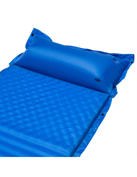 СИНЯ САМОНАДУВАЩА ПОСТИЛКА С ВЪЗГЛАВНИЦАТА NILS CAMP