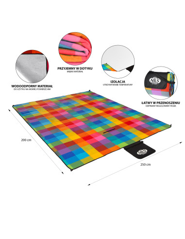 ОДЕЯЛО ЗА ПИКНИК MULTI 250x200 СМ PE + ALU NILS CAMP