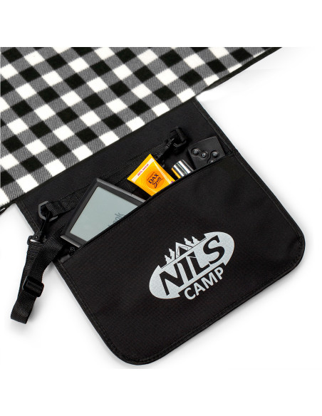 ОДЕЯЛО ЗА ПИКНИК БЯЛО-ЧЕРНО 300x200 СМ PE + ALU NILS CAMP