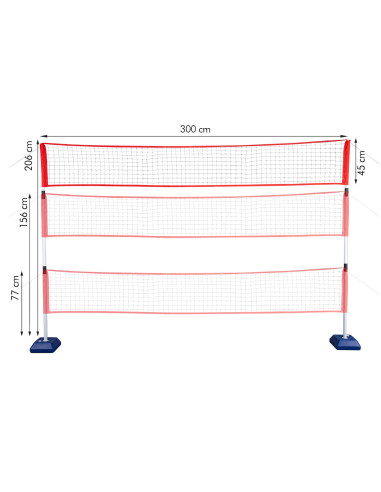 МРЕЖА С КОМПЛЕКТ ЗА ТЕНИС, БАДМИНТОН, ВОЛЕЙБОЛ NILS
