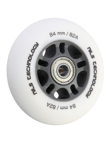 84x24 82A БЯЛО МАТ (4 БРОЯ) + ABEC-9 ХРОМ (8 БРОЯ) КОМПЛЕКТ NILS EXTREME