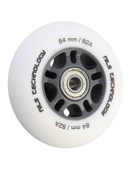 84x24 82A БЯЛО МАТ (4 БРОЯ) + ABEC-9 ХРОМ (8 БРОЯ) КОМПЛЕКТ NILS EXTREME