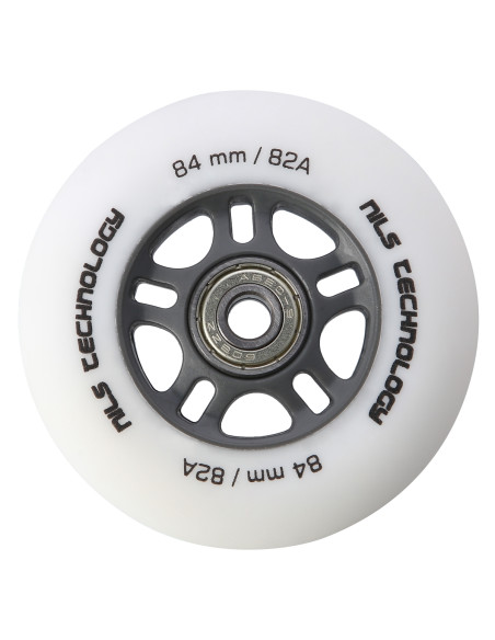 84x24 82A БЯЛО МАТ (4 БРОЯ) + ABEC-9 ХРОМ (8 БРОЯ) КОМПЛЕКТ NILS EXTREME