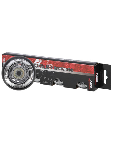 64x24 82A ЧЕРНИ (4 бр.) + ABEC-9 (8 бр.) КОМПЛЕКТ NILS EXTREME