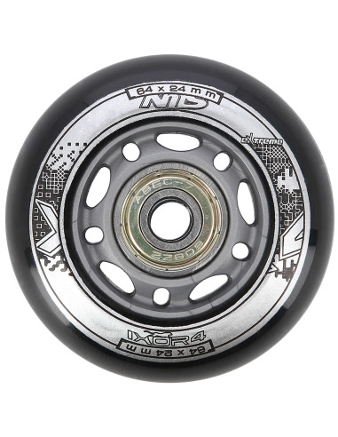 64x24 82A ЧЕРНИ (4 бр.) + ABEC-9 (8 бр.) КОМПЛЕКТ NILS EXTREME