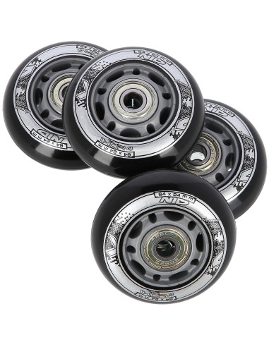 64x24 82A ЧЕРНИ (4 бр.) + ABEC-9 (8 бр.) КОМПЛЕКТ NILS EXTREME