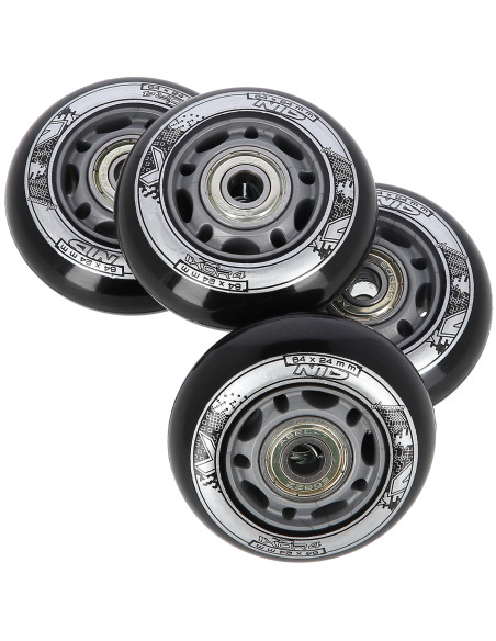 64x24 82A ЧЕРНИ (4 бр.) + ABEC-9 (8 бр.) КОМПЛЕКТ NILS EXTREME