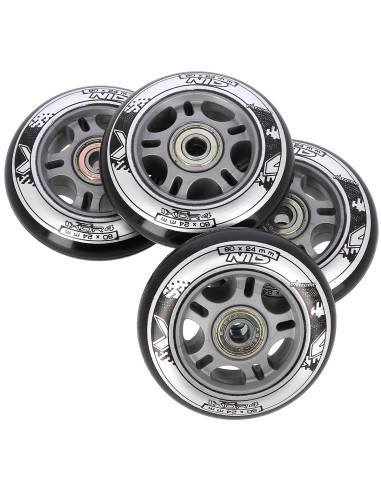 80x24 82A ЧЕРНО N (4 бр.) + ABEC-9 (8 бр.) КОМПЛЕКТ NILS EXTREME