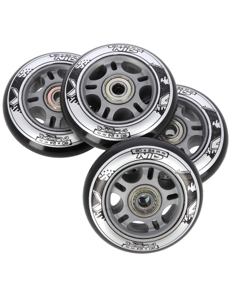 80x24 82A ЧЕРНО N (4 бр.) + ABEC-9 (8 бр.) КОМПЛЕКТ NILS EXTREME