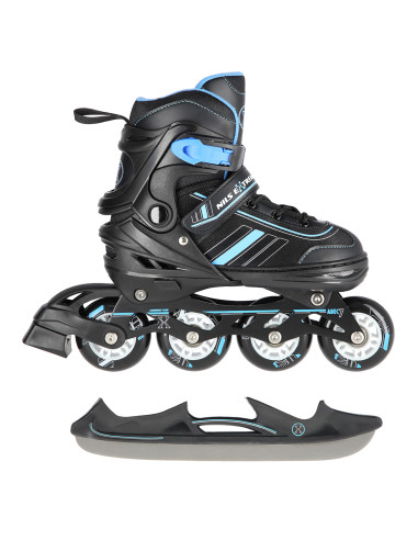 2-В-1 ЧЕРНО-СИНИ РАЗМЕР L (39-43) КЪНКИ СЪС СМЕНЯЕМО ОСТРИЕ ЗА ХОКЕЙ НА ЛЕД NILS EXTREME