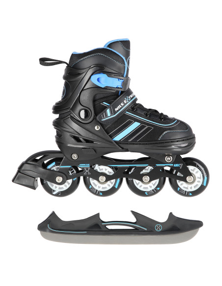 2-В-1 ЧЕРНО-СИНИ РАЗМЕР L (39-43) КЪНКИ СЪС СМЕНЯЕМО ОСТРИЕ ЗА ХОКЕЙ НА ЛЕД NILS EXTREME